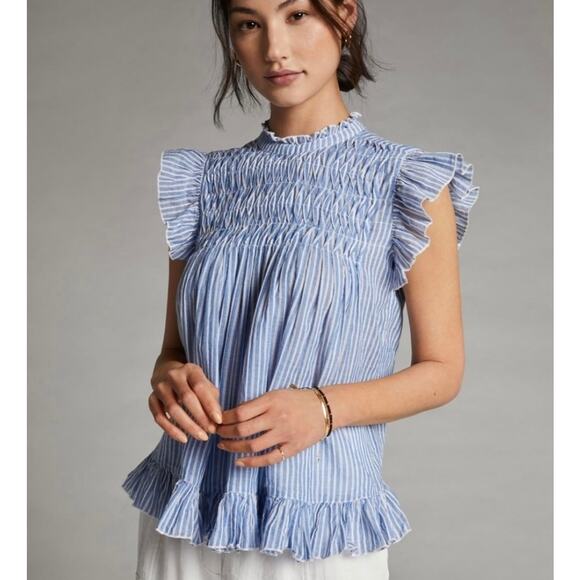 Anthropologie Uli ruffled blouse top L - Picture 1 of 3